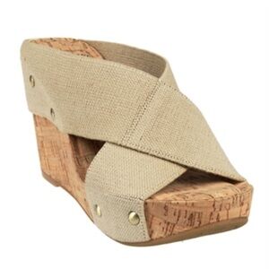 {Lucky Brand} Miller Cork Wedge Sandal in Natural